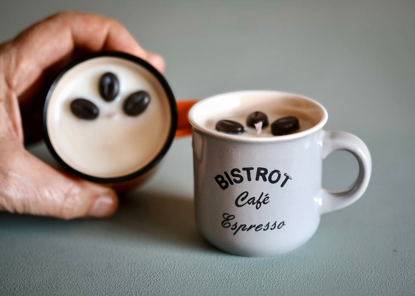 ❥ Velas café en mini-tazas