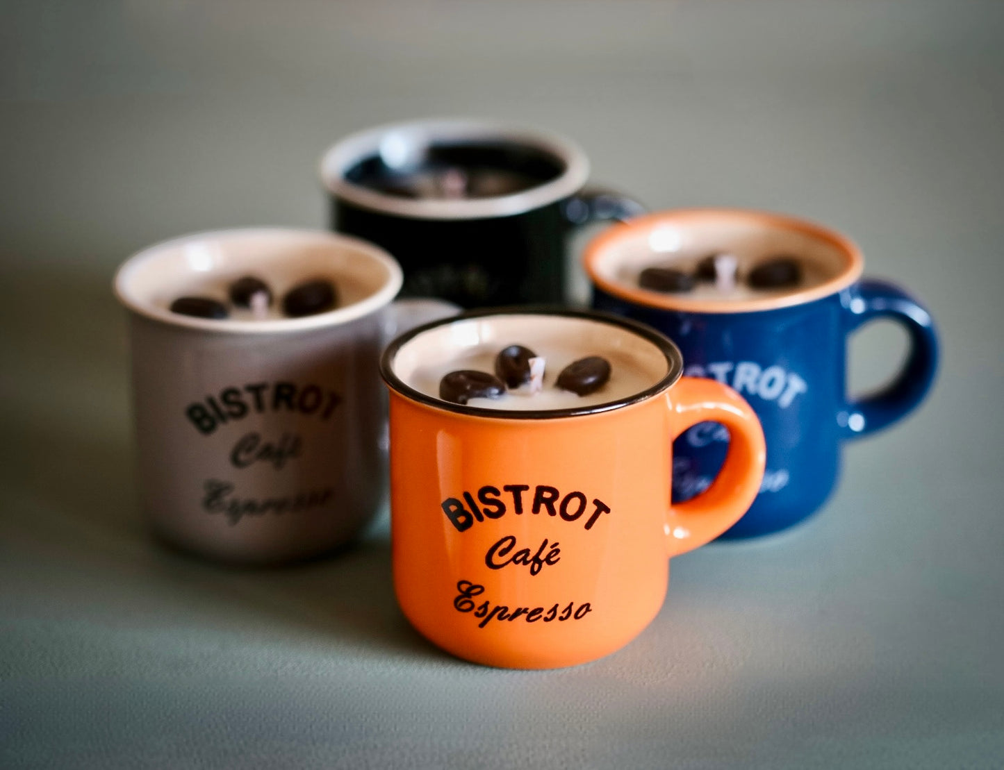 ❥ Velas café en mini-tazas