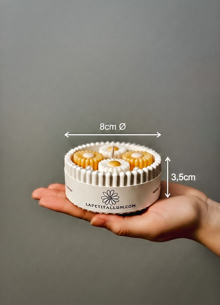 ❥ Vela FLORA - Con margarita de cera