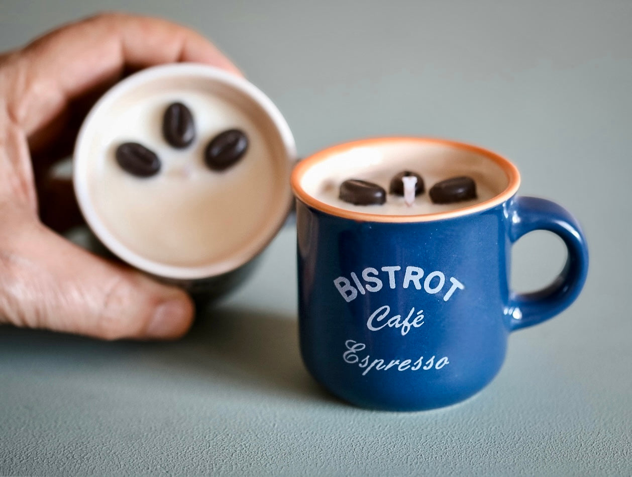❥ Velas café en mini-tazas