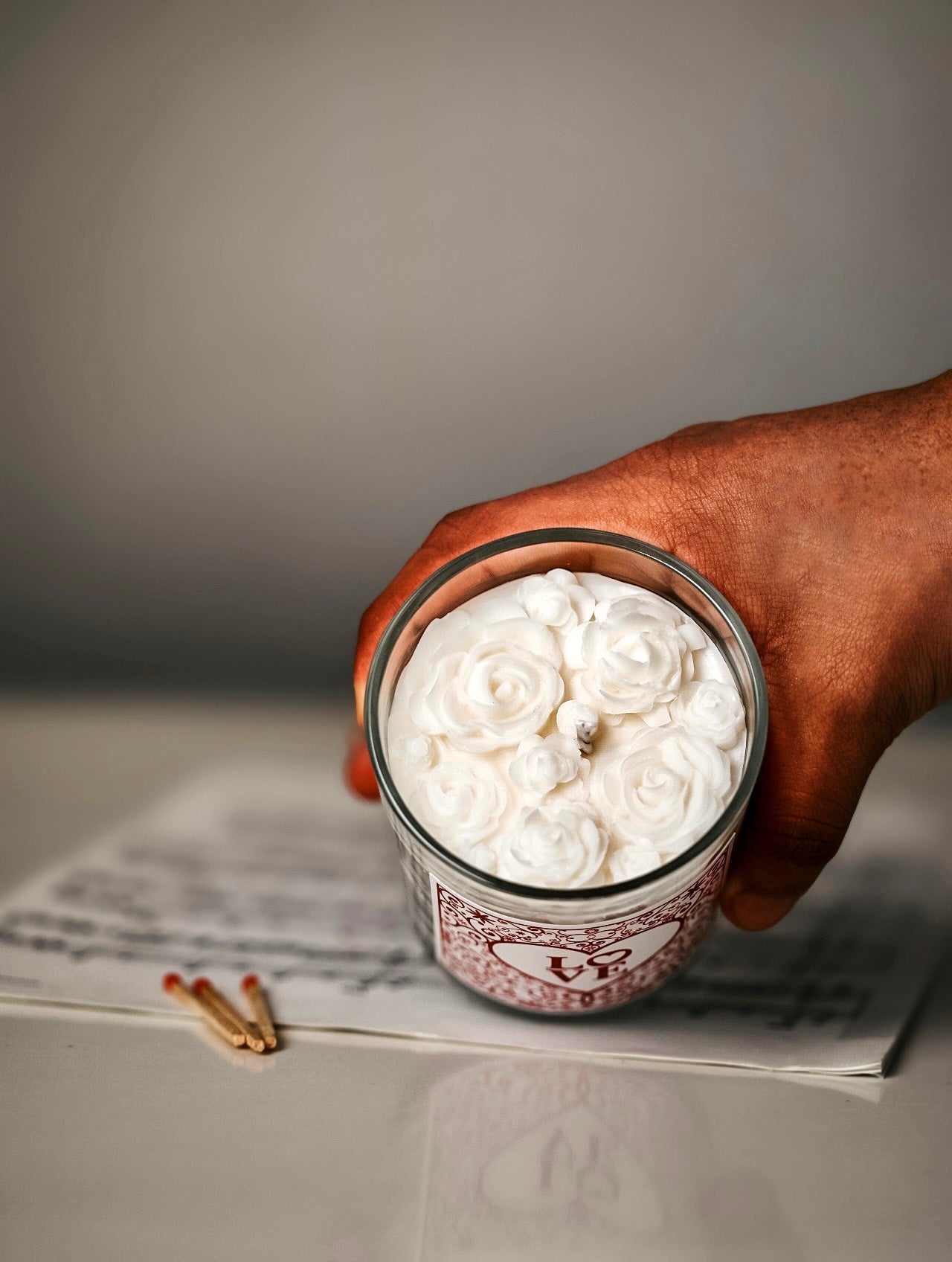 ❥ Vela en vaso con decoración de rosas ( ¡¡PRECIO LIQUIDACIÓN!! )