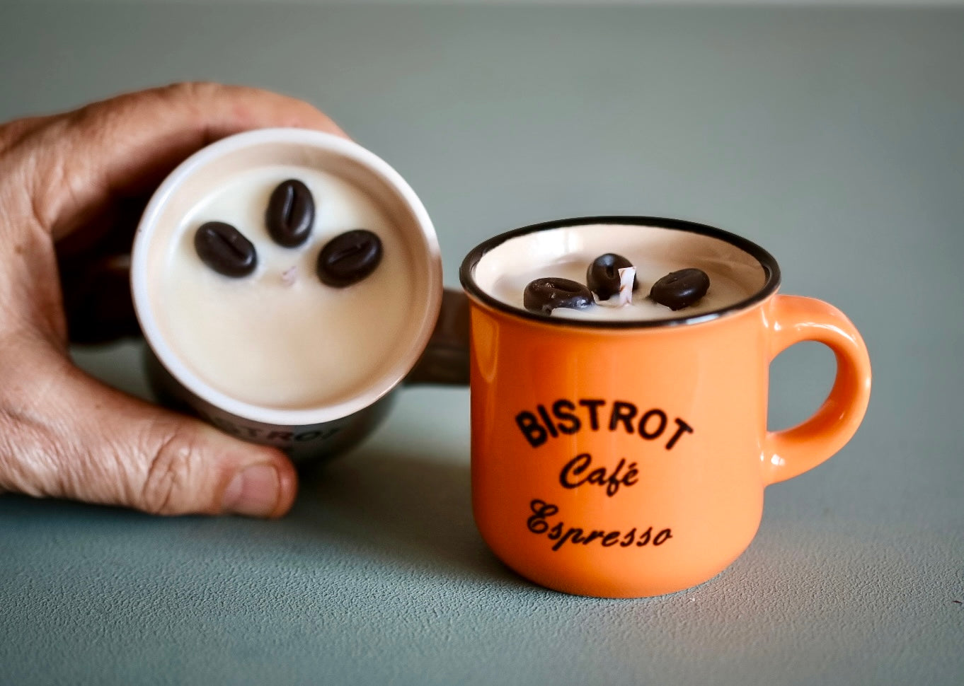 ❥ Velas café en mini-tazas