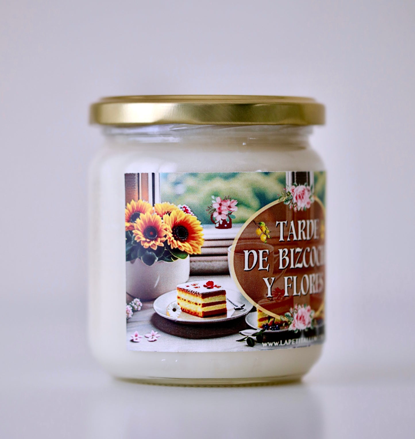 ❥ Vela "Tarde de bizcocho y flores"🧁
