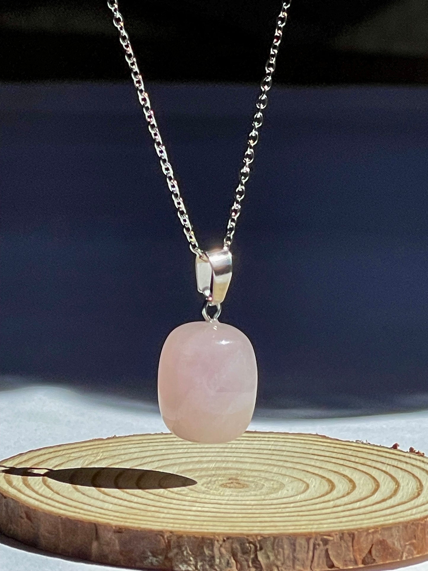 ❥ Colgante cristal cuarzo rosa ♡ (Amor, confianza, armonía)