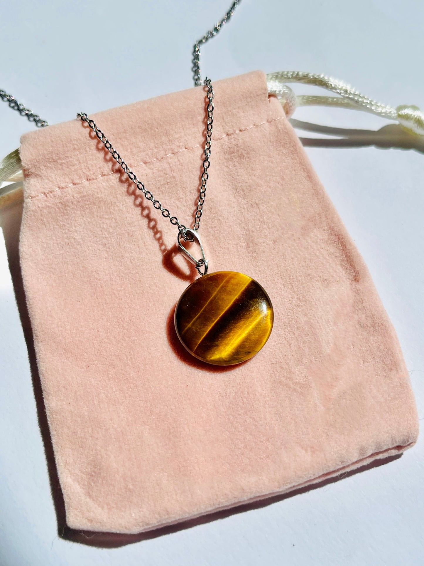 ❥ Colgante cristal Ojo de tigre / (Energía, protección, concentración)
