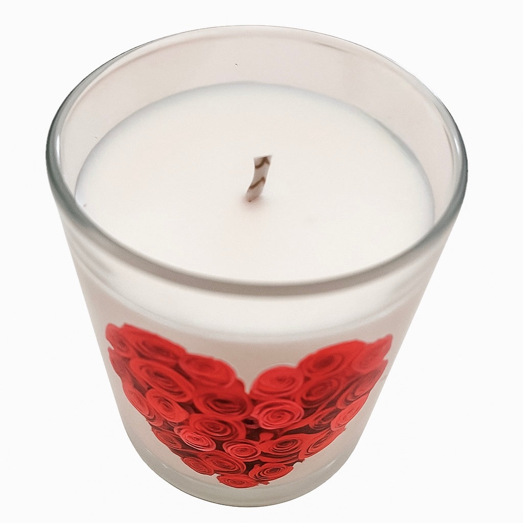 ❥ Vela en vaso con corazón rosa ( ¡¡PRECIO LIQUIDACIÓN!! )