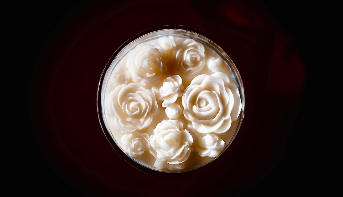 ❥ Vela en vaso con decoración de rosas ( ¡¡PRECIO LIQUIDACIÓN!! )