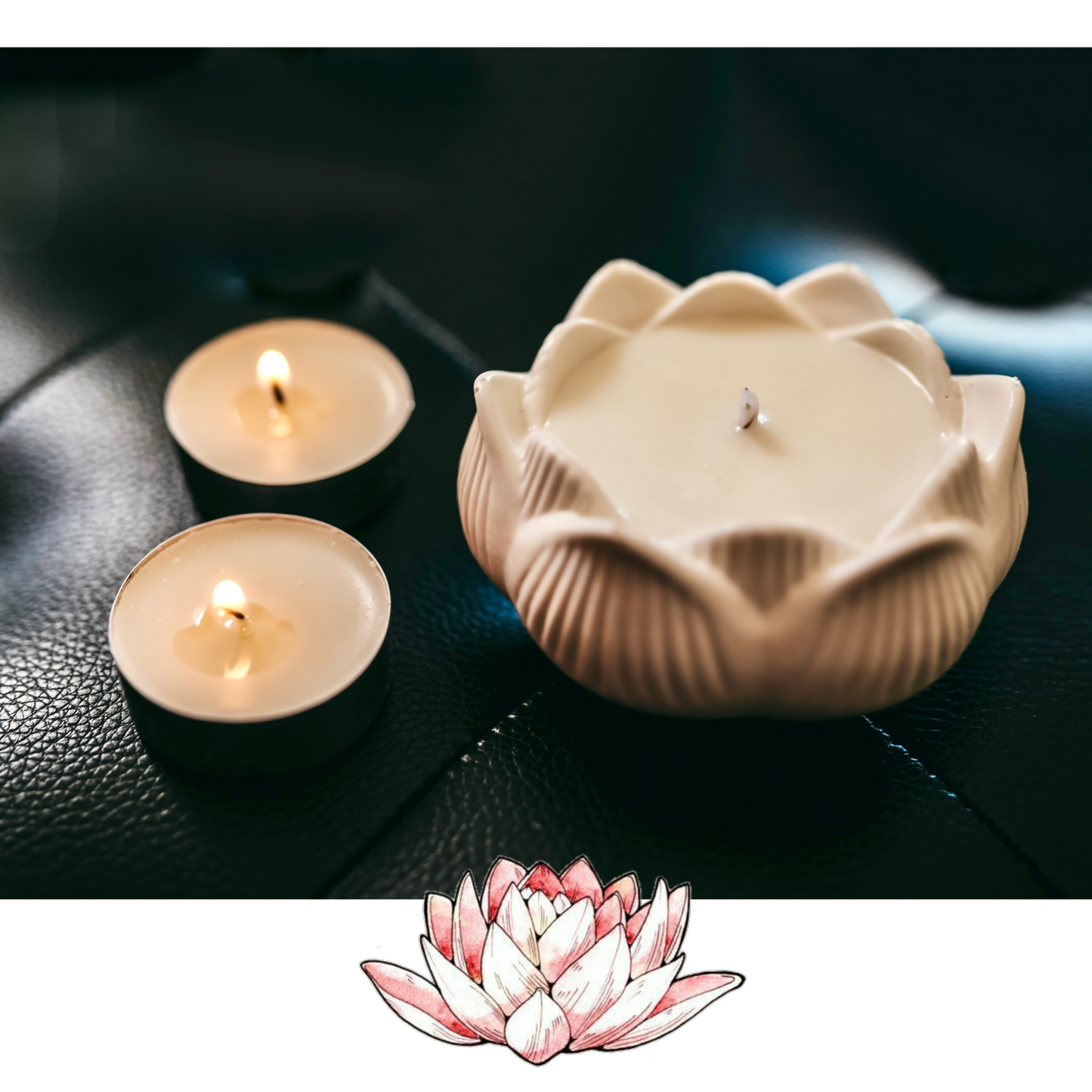 ❥ Vela "Hana" (flor de loto) 🪷