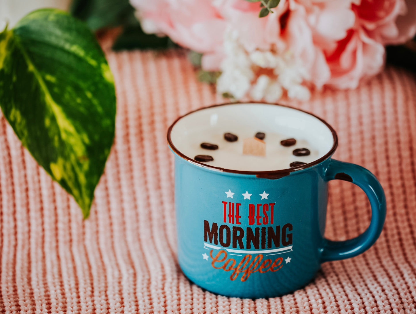 ❥ Vela perfumada de CAFÉ em copo antigo: