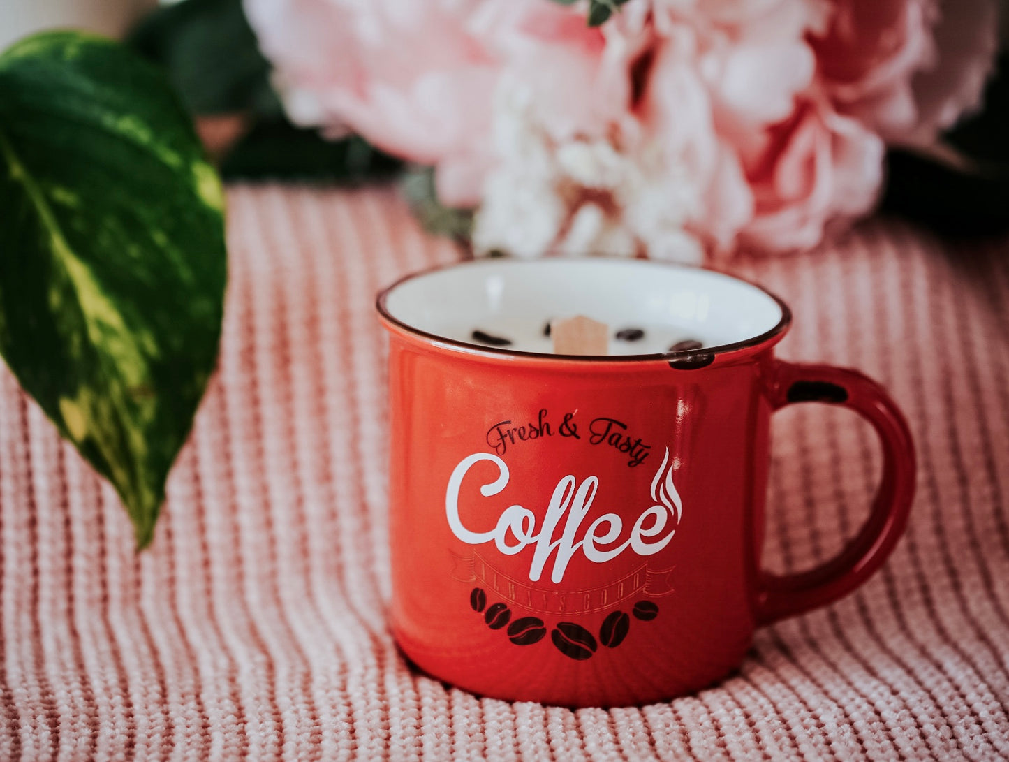 ❥ Vela perfumada de CAFÉ em copo antigo: