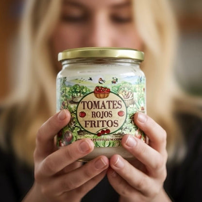 ❥ Vela de soja “Tomates Rojos Fritos” | Aroma a huerto y vides 🍅  - NOVEDAD!!! -