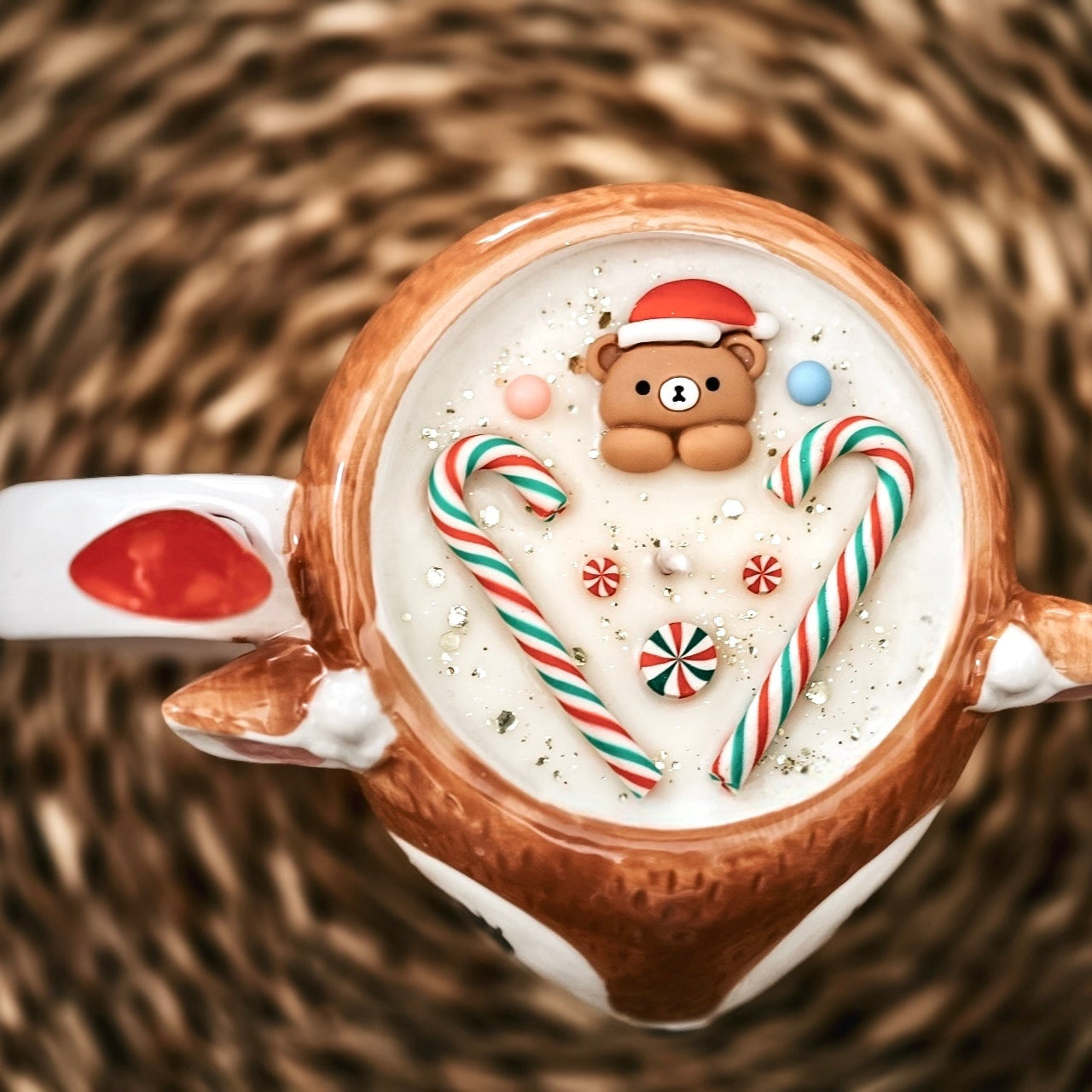 ❥ Vela en taza-reno, aroma a Pudding navideño - EDICIÓN LIMITADA -
