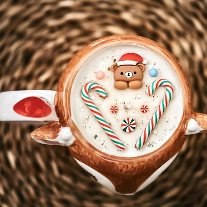 ❥ Vela en taza-reno, aroma a Pudding navideño - EDICIÓN LIMITADA -
