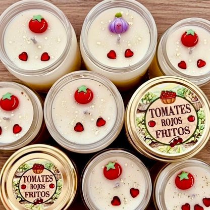 ❥ Vela de soja “Tomates Rojos Fritos” | Aroma a huerto y vides 🍅  - NOVEDAD!!! -