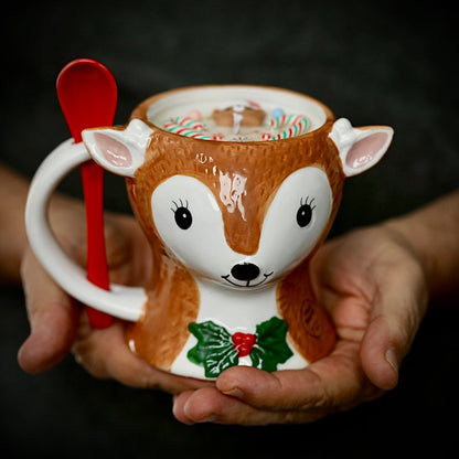 ❥ Vela en taza-reno, aroma a Pudding navideño - EDICIÓN LIMITADA -