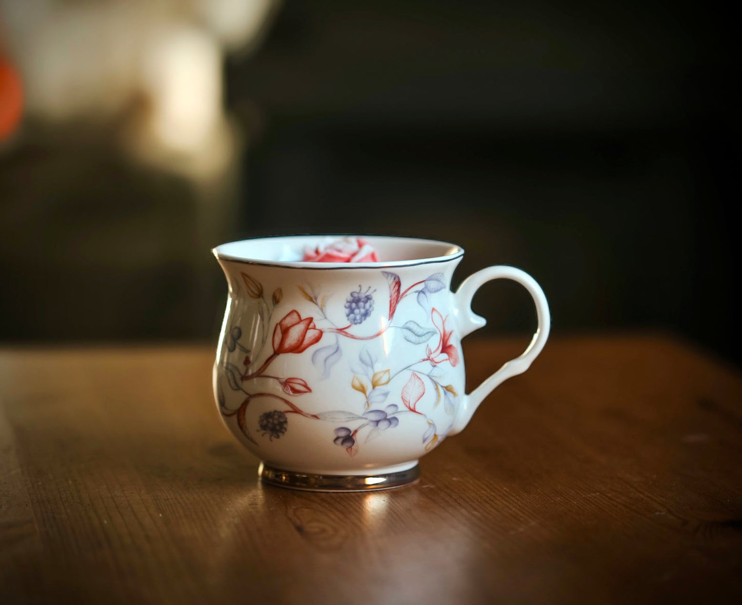 ❥ Vela en taza tipo vintage (✨Nuevo aroma floral ✨)