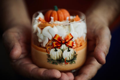 ❥ Vela de otoño tipo postre, aroma calabaza especiada 🎃 (ULTIMAS UNIDADES).