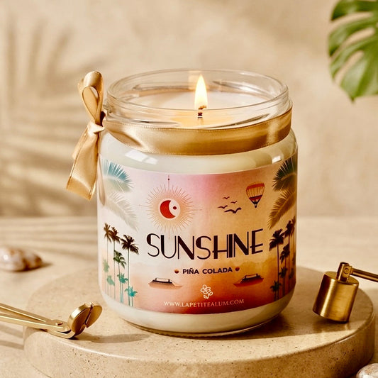 ❥ Vela de soja "Sunshine" 🌴☀ - Aroma piña colada -