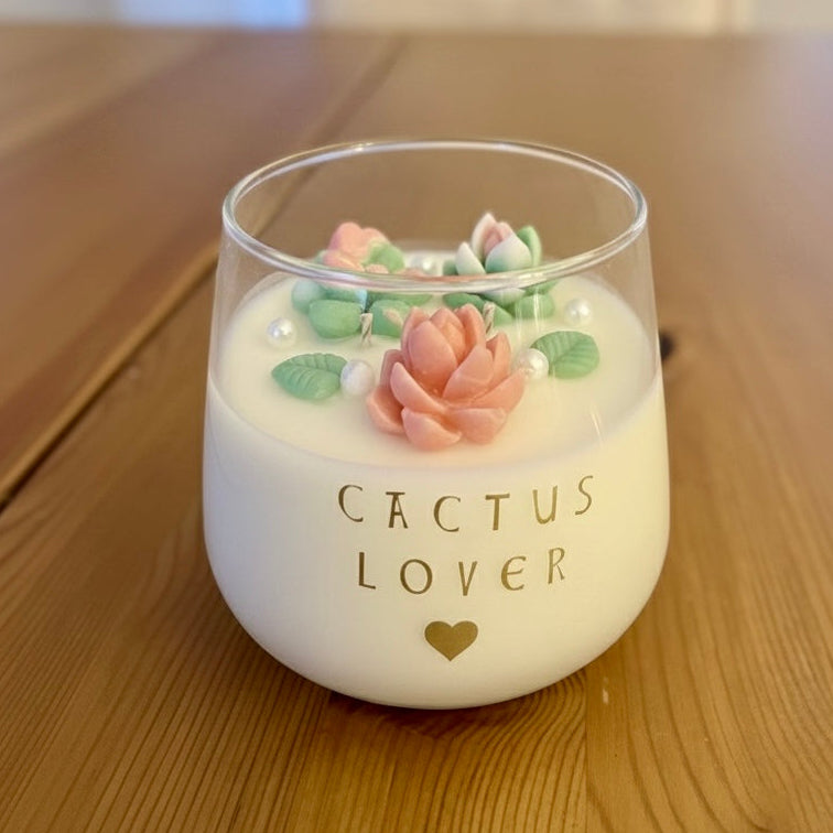 Vela en vaso "CACTUS LOVER" 🌵🪷
