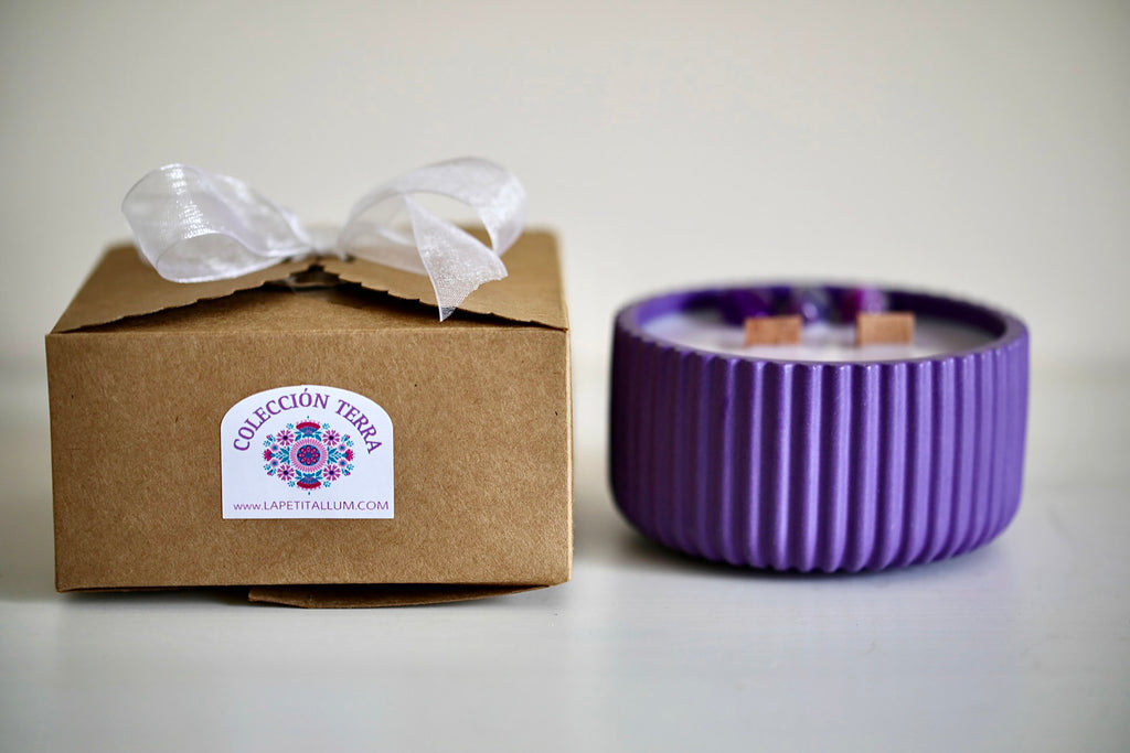 ❥ Vela artesanal "SUKHA", aroma lavanda