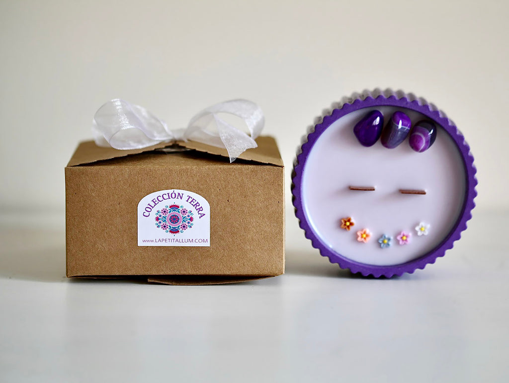 ❥ Vela artesanal "SUKHA", aroma lavanda