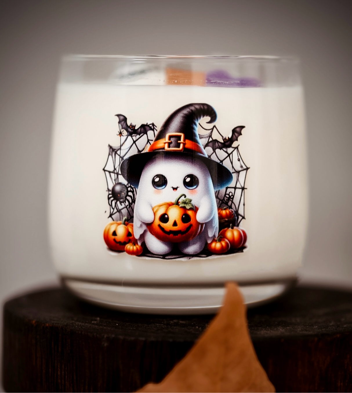 ❥ Vela en vaso Halloween 👻💀 (Aroma pastel de manzana)