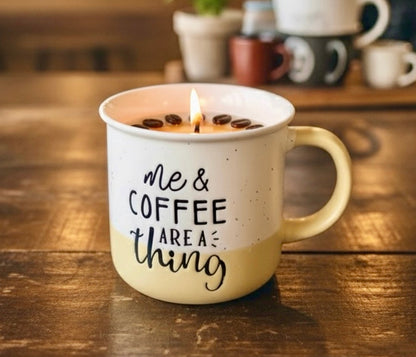 ❥ Vela de soja en taza - Aroma café