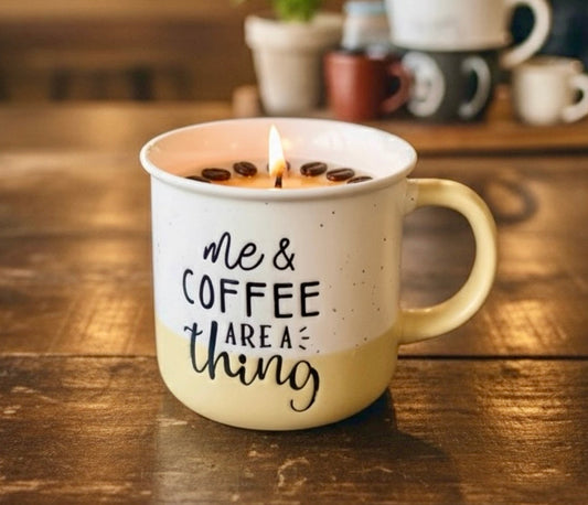 ❥ Vela de soja en taza - Aroma café