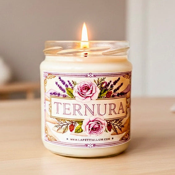 ❥ Vela "Ternura" 💕 (Aroma floral, base lavanda)