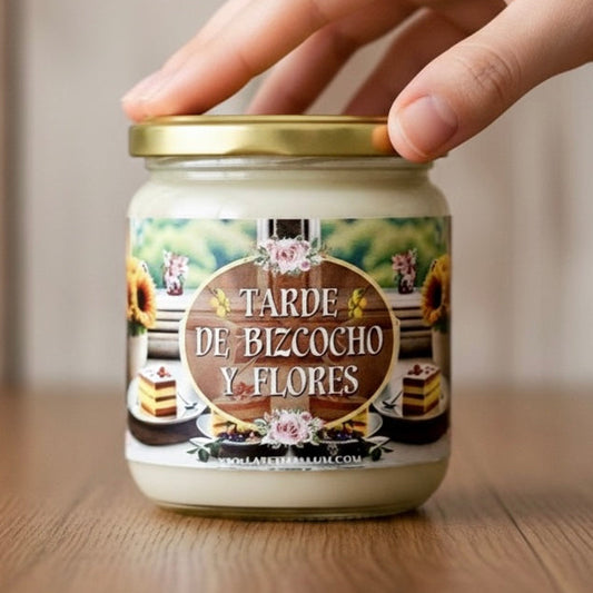 ❥ Vela "Tarde de bizcocho y flores"🧁