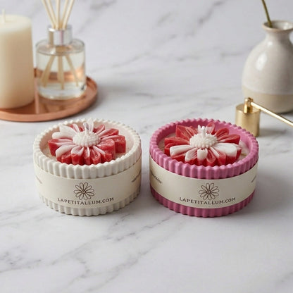 ❥ Vela FLORA - Con margarita de cera