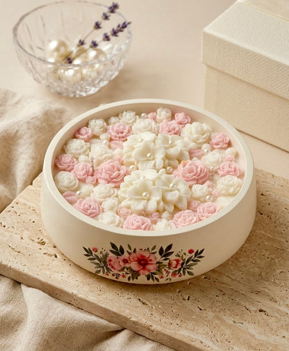 ❥ Vela GRETA ✨Jardín floral (tamaño XL)