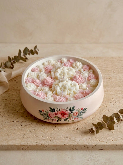 ❥ Vela GRETA ✨Jardín floral (tamaño XL)