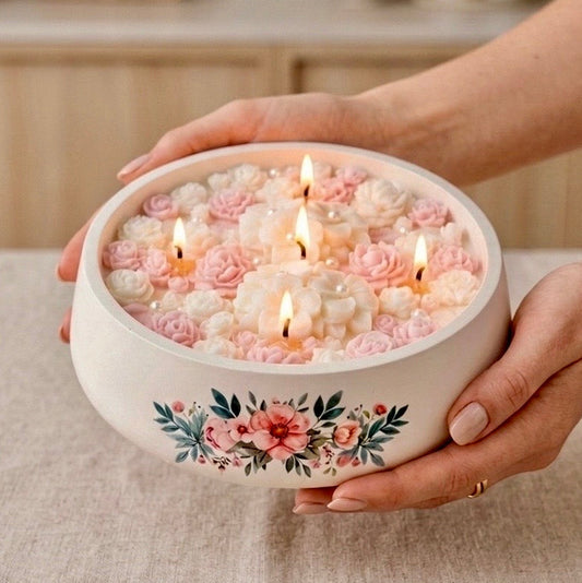 ❥ Vela GRETA ✨Jardín floral (tamaño XL)