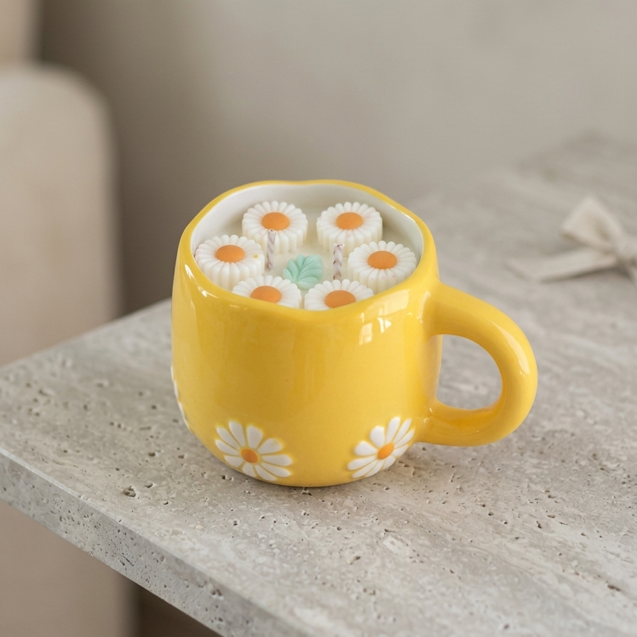 ❥  RESTOCK - Vela en taza floral | Edición limitada