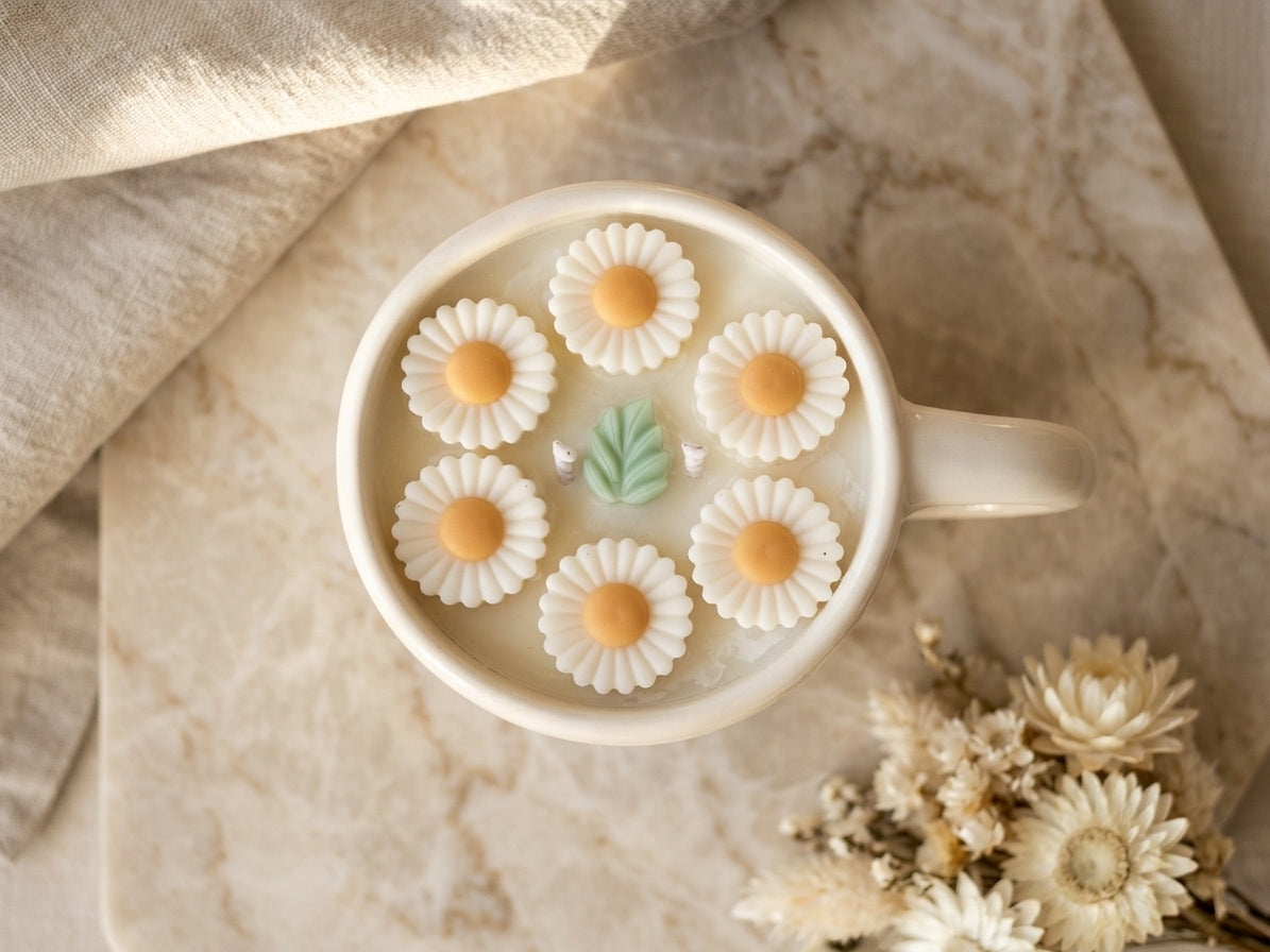 ❥  RESTOCK - Vela en taza floral | Edición limitada