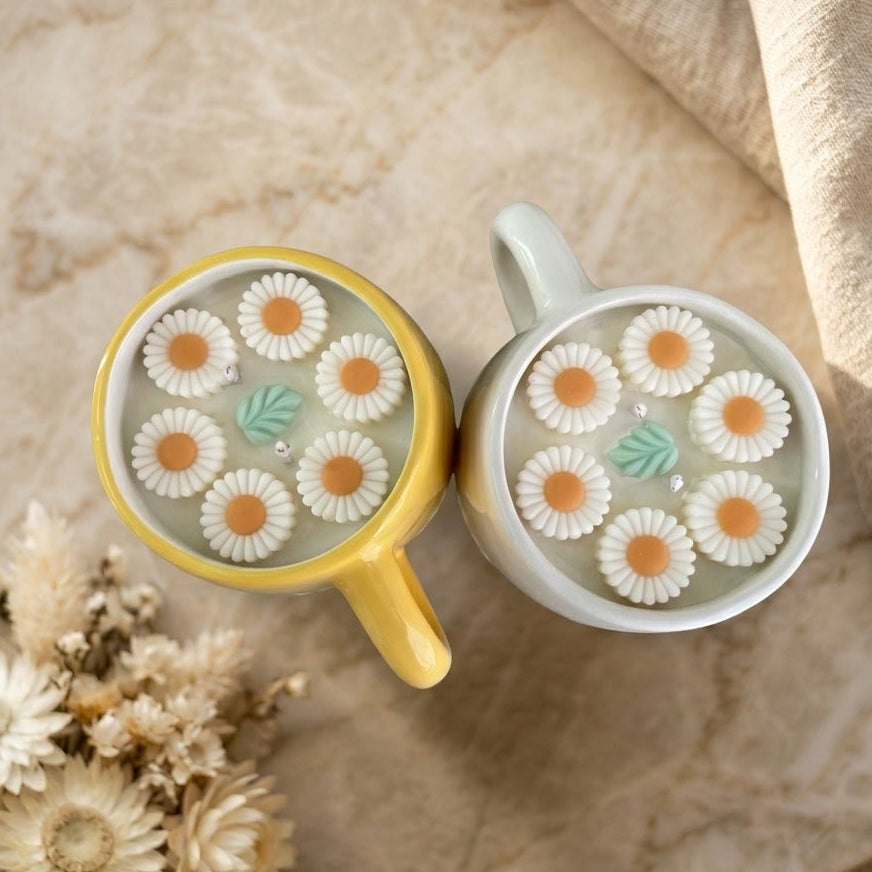 ❥  RESTOCK - Vela en taza floral | Edición limitada