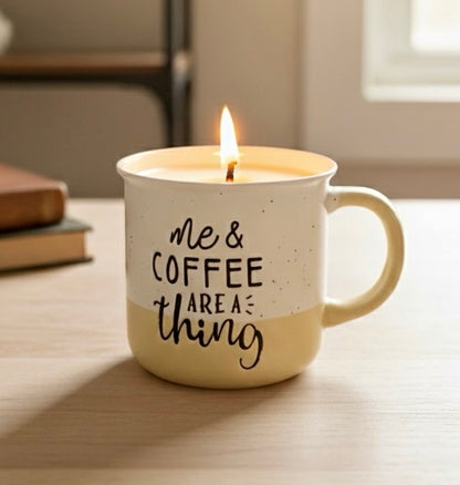 ❥ Vela de soja en taza - Aroma café