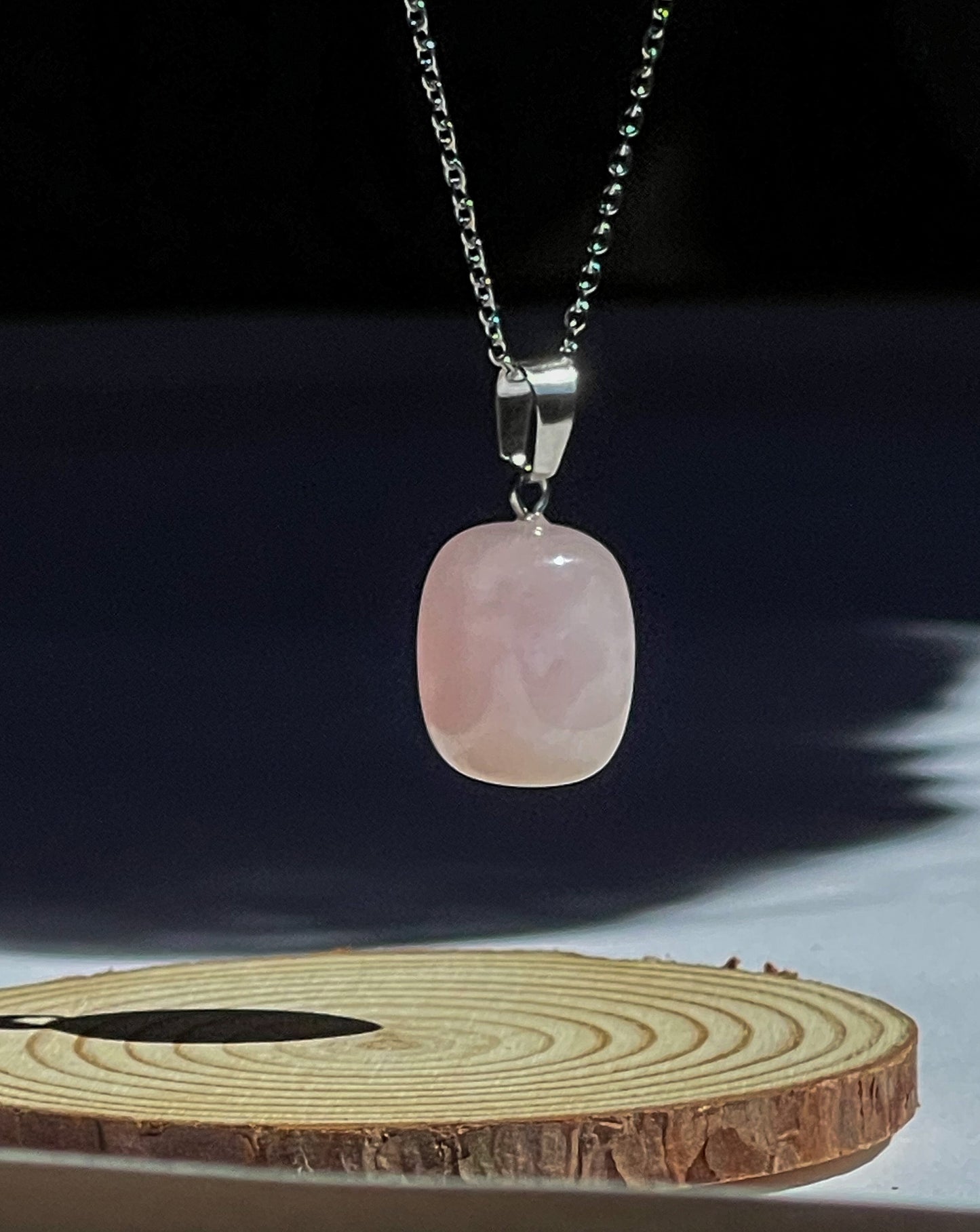 ❥ Colgante cristal cuarzo rosa ♡ (Amor, confianza, armonía)