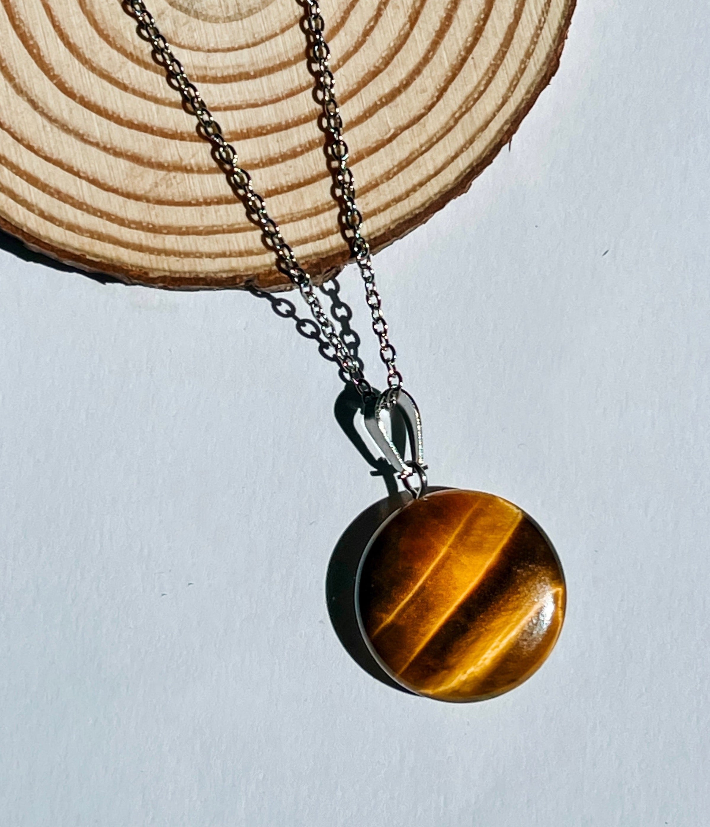 ❥ Colgante cristal Ojo de tigre  / (Energía, protección, concentración)