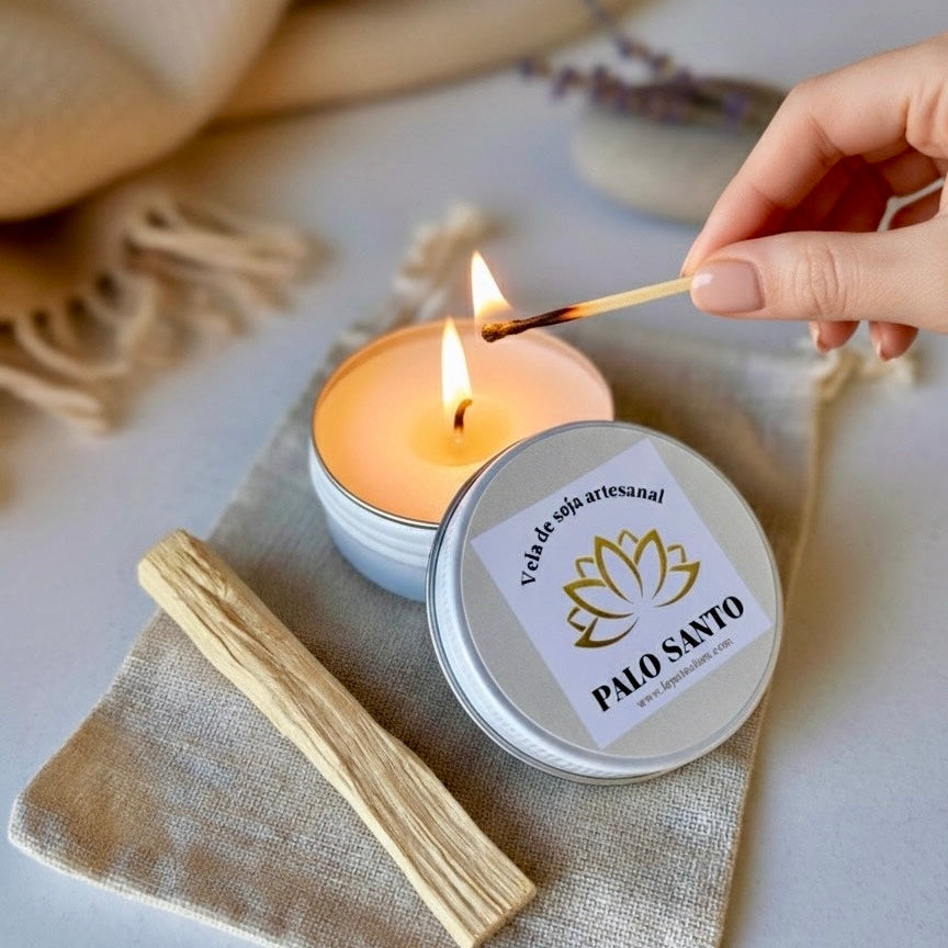 ❥ Vela Palo Santo en latita