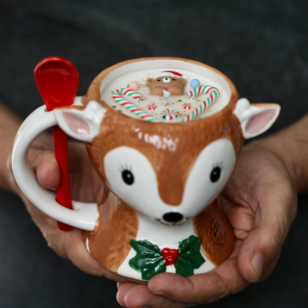 ❥ Vela en taza-reno, aroma a Pudding navideño - EDICIÓN LIMITADA -