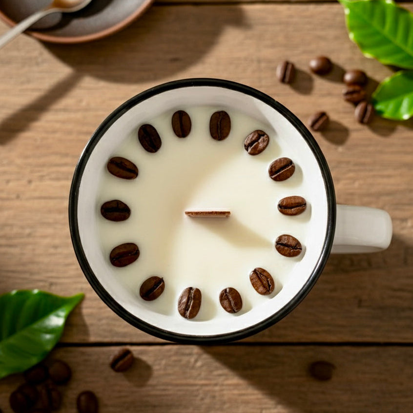❥ Vela café en taza (Apta para microondas y lavavajillas) ☕️