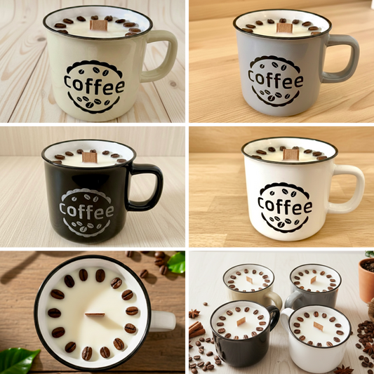 ❥ Vela café en taza nueva reutilizable ☕️