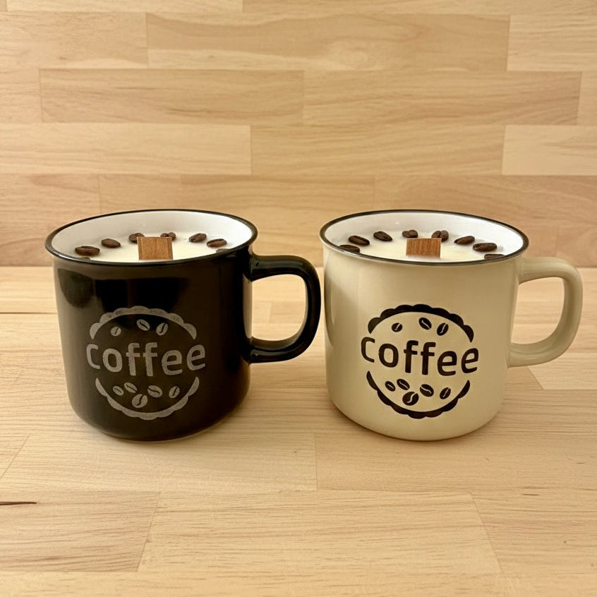 ❥ Vela café en taza (Apta para microondas y lavavajillas) ☕️