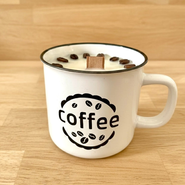 ❥ Vela café en taza (Apta para microondas y lavavajillas) ☕️