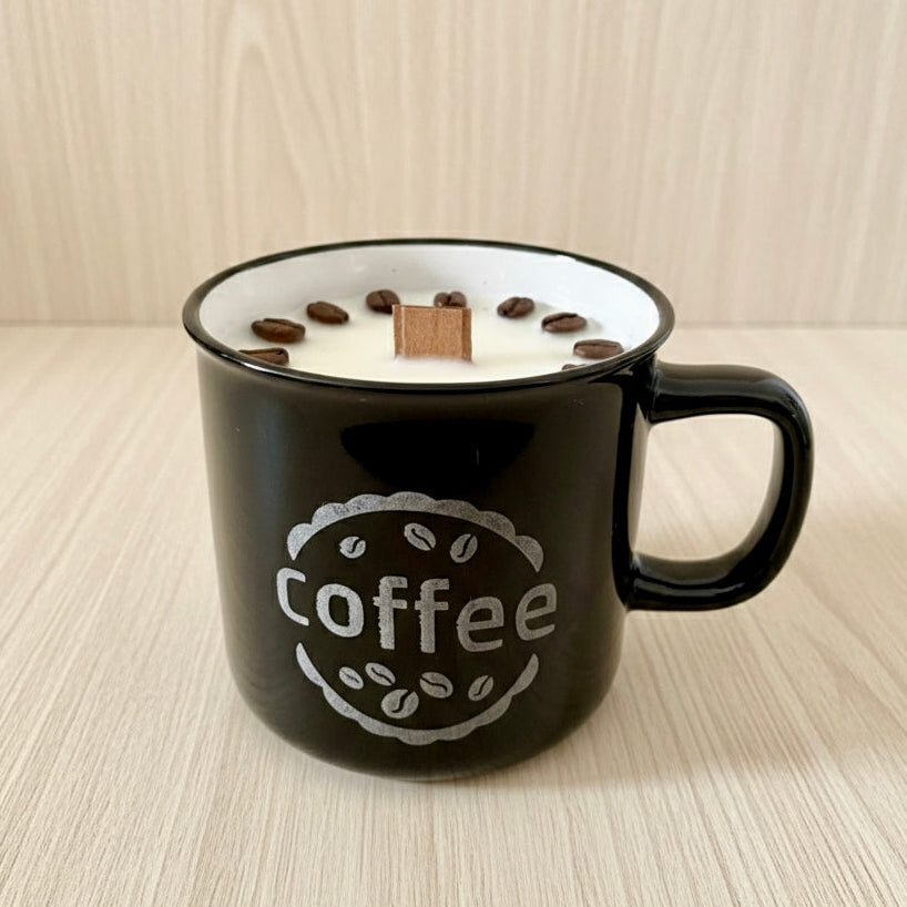 ❥ Vela café en taza (Apta para microondas y lavavajillas) ☕️