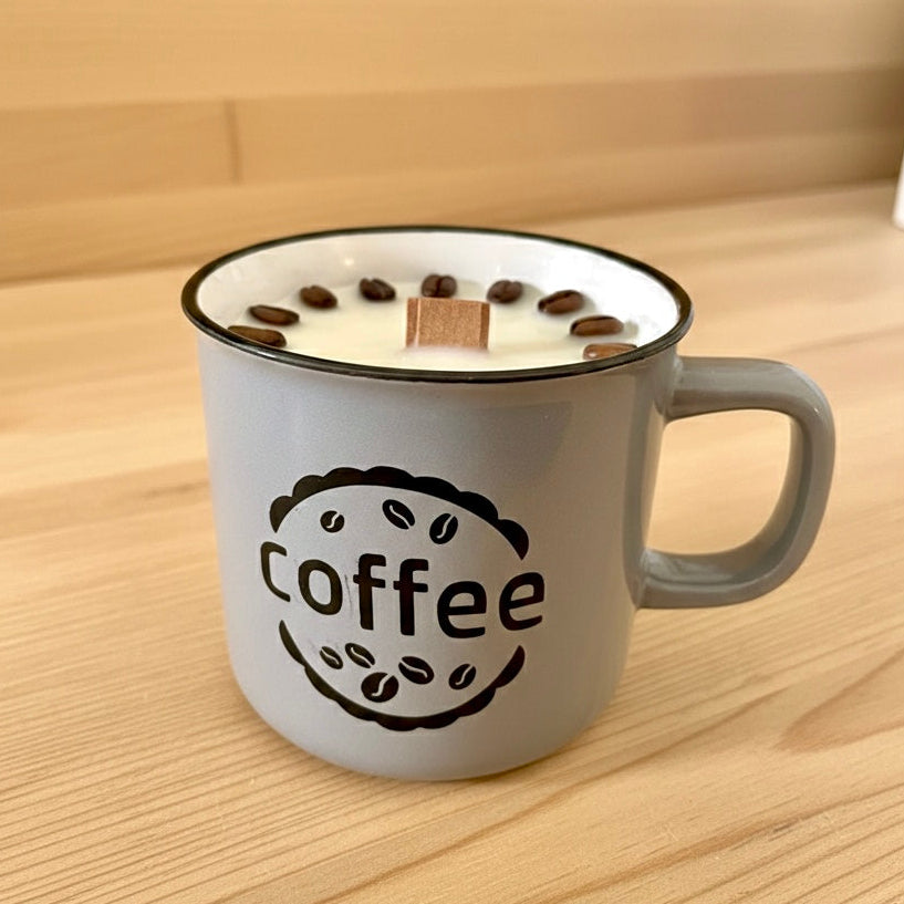 ❥ Vela café en taza (Apta para microondas y lavavajillas) ☕️