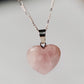 Pendentif coeur quartz rose 🩷