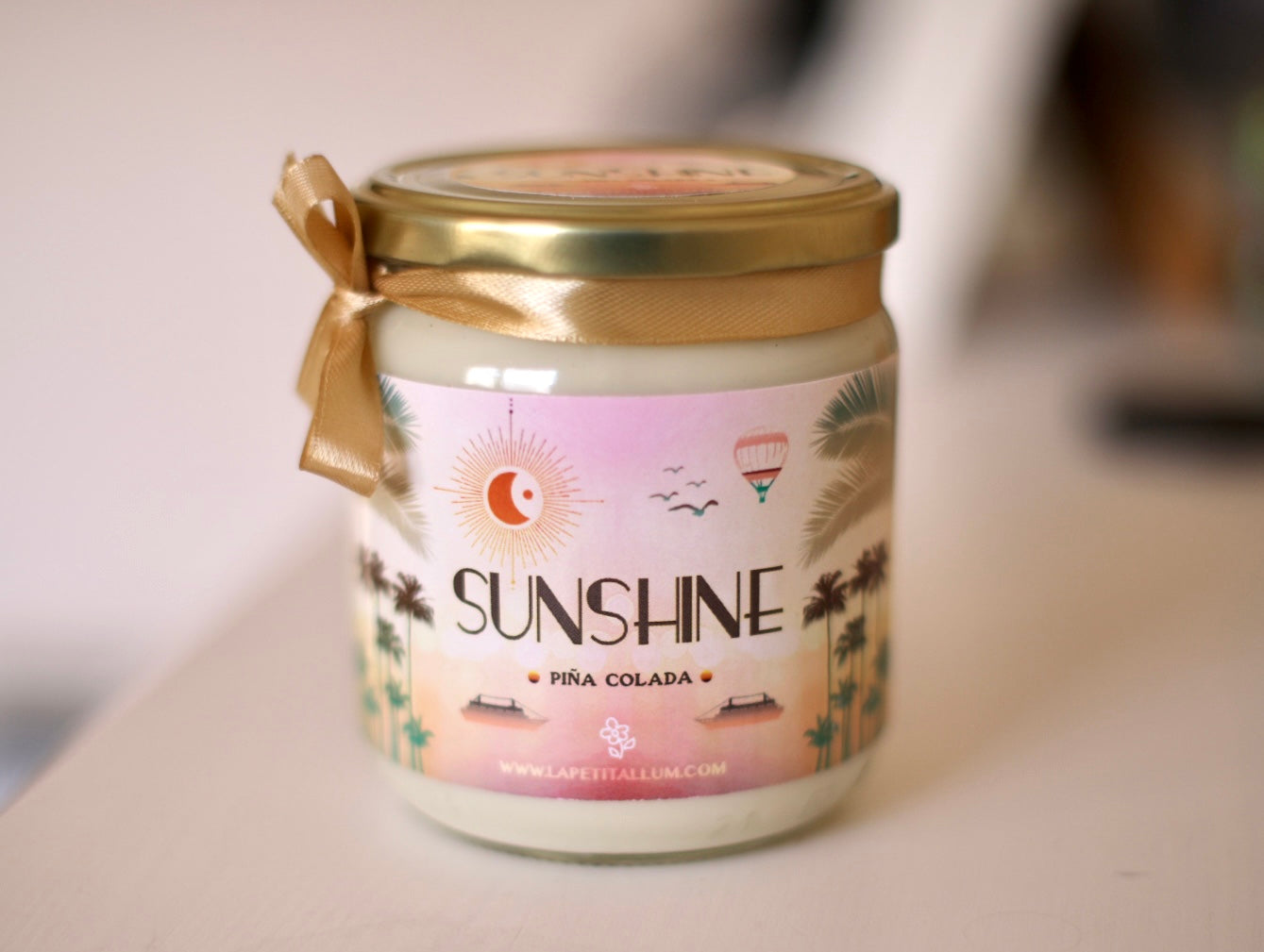 ❥ Vela de soja "Sunshine" 🌴☀ - Aroma piña colada -